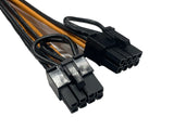 12 Cable Kit for X12 Octominer 6 Pin Male to Dual 6+2 Pin PCI 16 AWG UL 1061